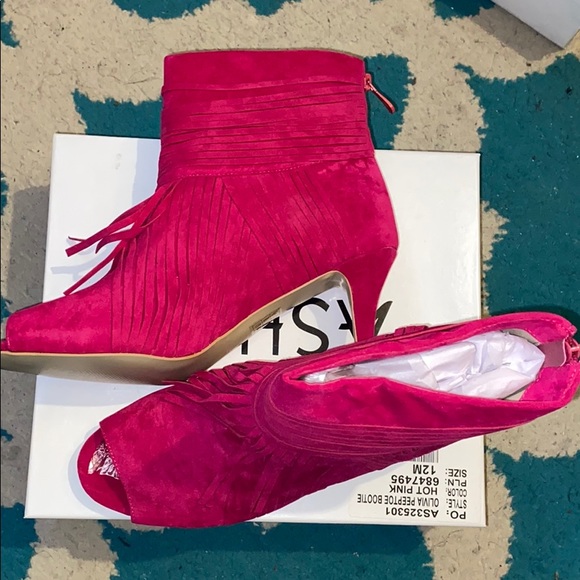 Ashro Shoes - Hot pink peep toe bootie